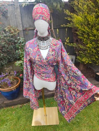 Image 2 of Pefkos co ord sarong set -autumnal pinks