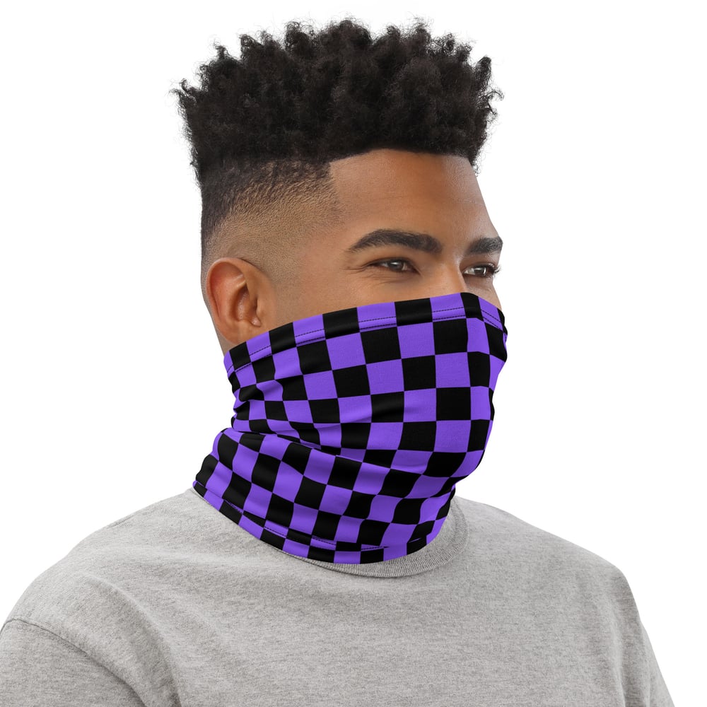 Purple Checker Neck Gaiter