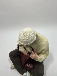 Image 2 of white beanie 