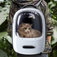 Image 4 of Cat Backpack Carrier with Fan & LED Light – Airline Approved