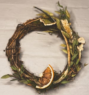 Image of Deer Vertebrae & Mushroom Wreath