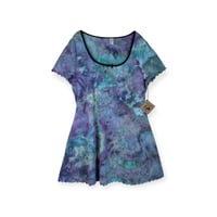 Image 1 of XXL 90's Babydoll Mini Dress in Mermaid Watercolor Ice Dye
