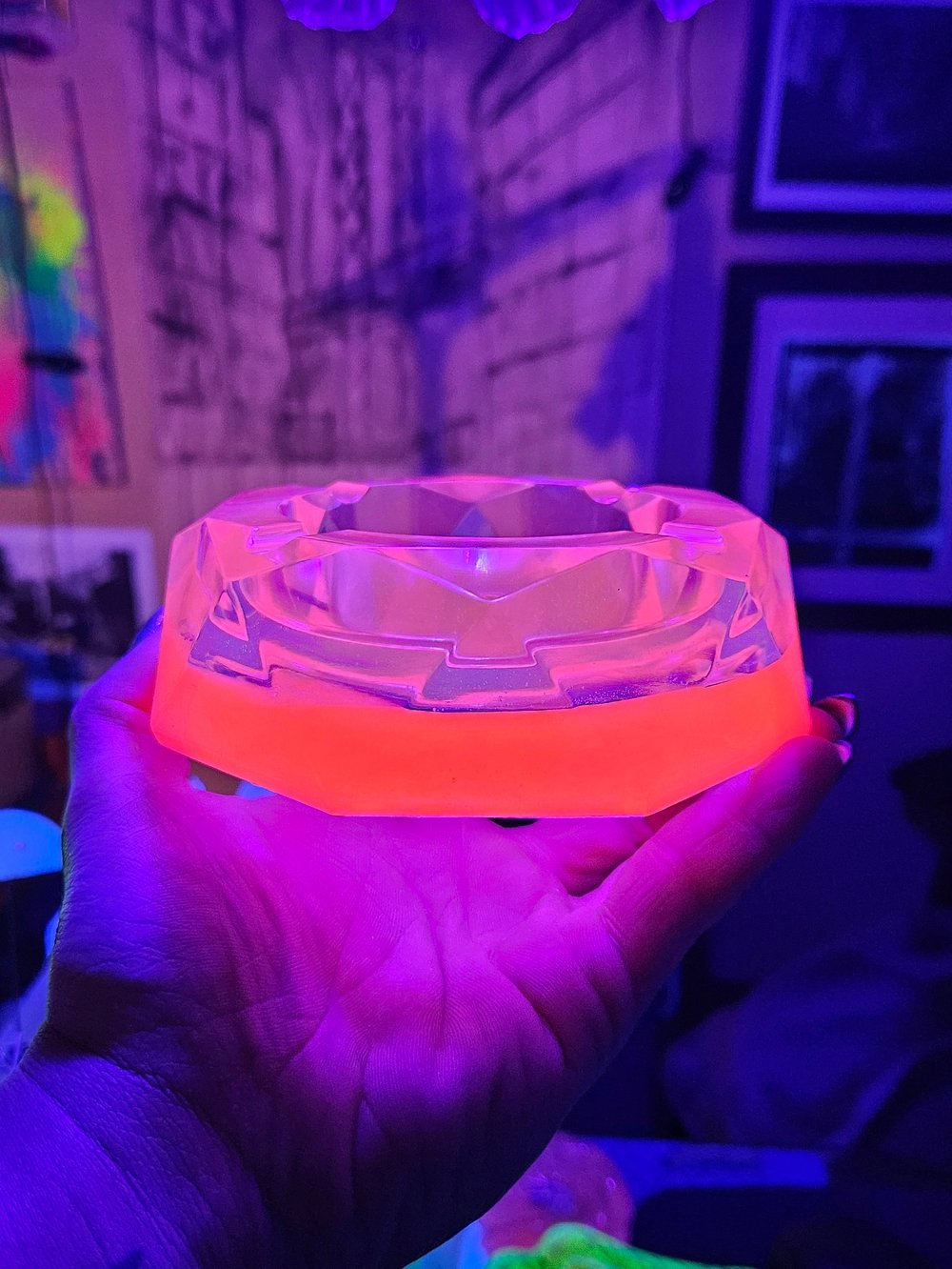 Image of Neon Pink Iridescent Ashtray