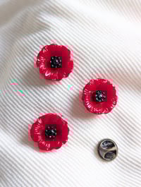 Lot de 3 broches pins coquelicot