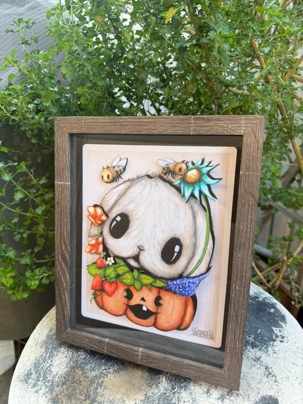 Image of “Harvest and polinate” shadow box