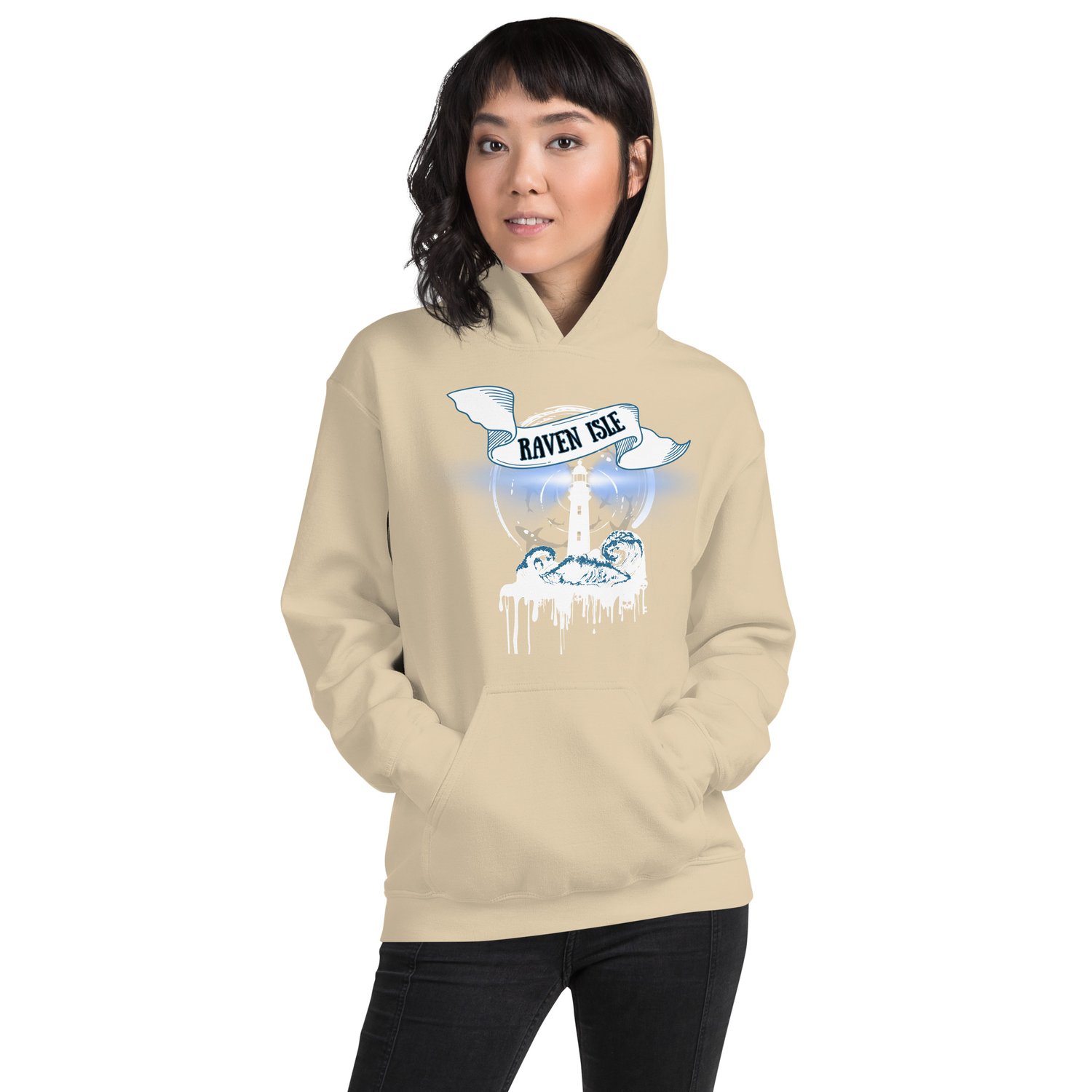 Image of Officially licensed does it hurt Raven Isle white Unisex Hoodie