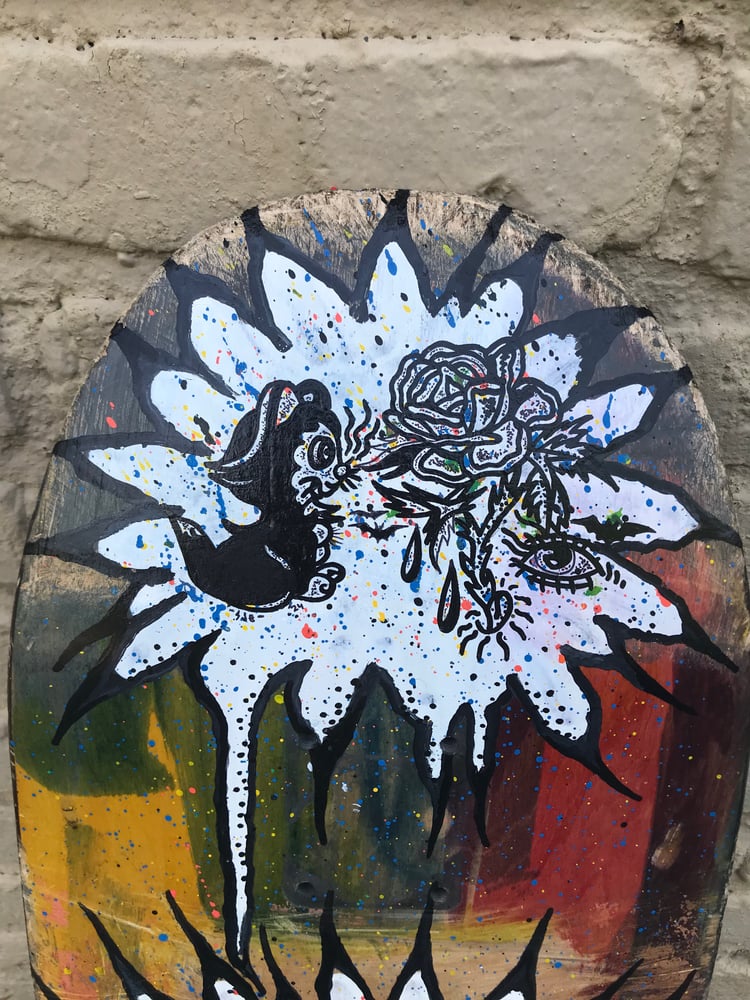 Image of FLOWER POWER HAND PAINTED SKATE DECK