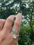 Silver Gemstone Twist Ring with Morganite and Aventurine Image 4