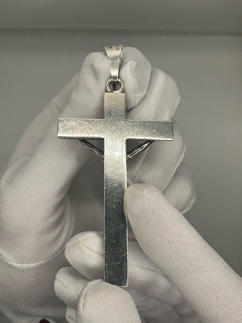 Image of Vintage Sterling Silver Jesus Cross Pendant (Mexico)