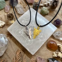 Image 5 of Silver/Gold Arrow Head Cord Necklace