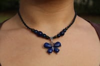 Image 1 of Blue stone butterfly necklace 