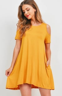 Image 4 of Everyday Cold Shoulder Short Sleeve Pocket Dress