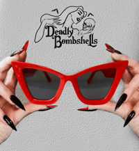 Deadly Bombshell - Retro Red Cat Eye Sunglasses