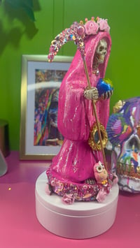 Image 4 of Pink Santa Muerte Statue