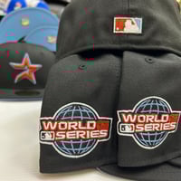 Image 3 of New Era 59Fifty Black/Brick Red/ Sky Blue WS05