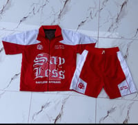 Windbreaker short set (red)