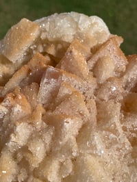 Image 3 of Orange Pyramid Calcite With Druzy Calcite Dusting UV Specimen #1073