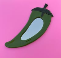 Image 1 of Fused Glass Jalapeño Mirror