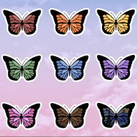 Rainbow Butterfly Stickers