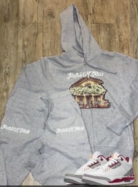 Grey paid in full jumpsuit set
