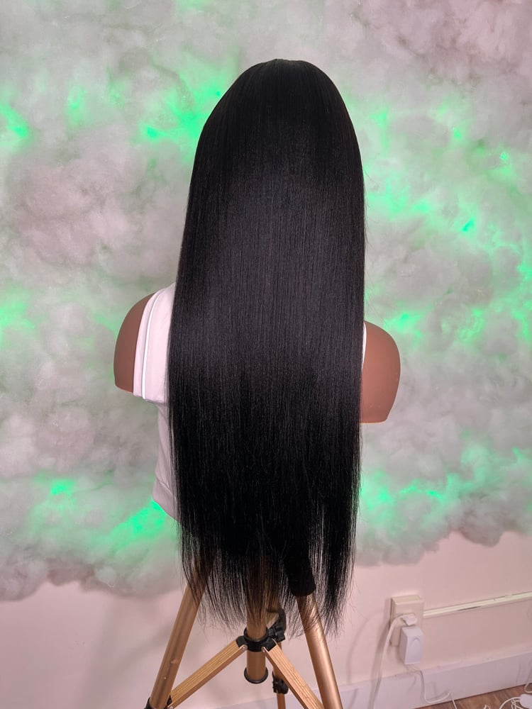 Image of Julia Hair ( YAKI TEXTURE )  Draw String 7x5 Lace Parting space wig 