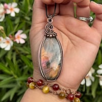 Image 2 of Pink & Orange Sunset Labradorite Pendant 💗