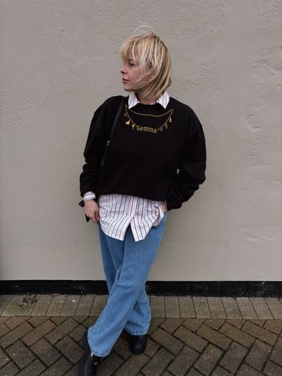 Image of Charm necklace embroidered sweater (pick n mix charms)