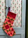 Coral Patchwork Stocking