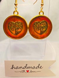 Image 2 of Handcrafted Resin Tree of Life Earrings 