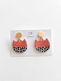 Paire de boucles d'oreilles céramique TULIPA XL rose corail