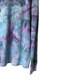 Image 4 of L Unisex Adult Waffle Long Sleeve Shirt in Muted Mermaid Ice Dye