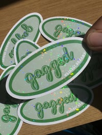Image 3 of Gagged green holographic sticker