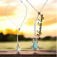 adjustable necklace with turquoise pendant