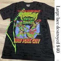 Large turtles black lace side destroyed