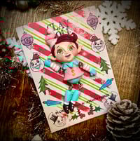 Image 1 of Holiday Elf| Elf Dangle Pin| Johanna Parker Designs Collab| JPD Partners in Craft| ClayDoll Face