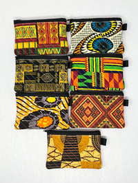 Image 2 of Mini Quilted Zipper Pouch / Keychain Wallet - African Print