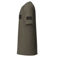 Image 3 of Christian Waterfowlers - Waterfowler - CWA Logo - American flag - Black Unisex t-shirt