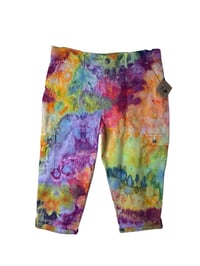 Image 5 of ♻️ UPCYCLED 16W/1X PLUS Lee Cargo Crop Pants in Bright Ice Dye