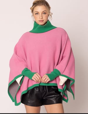 Image of  Pink and Green POUCHO