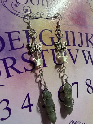 Image of Labradorite + Snake Vertebrae Earrings