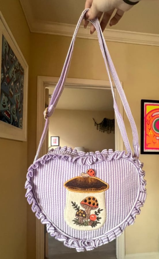 Image of Merry Mushroom Gingham Purse 