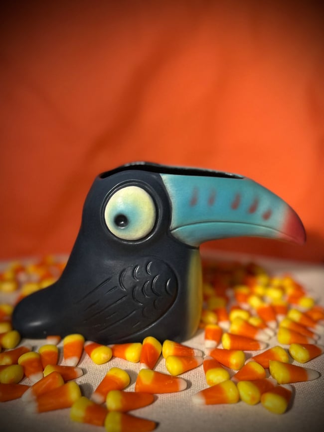 “Twocan” Tiki Cocktail Mug - Keel Bill Blue Glaze •Free Shipping•