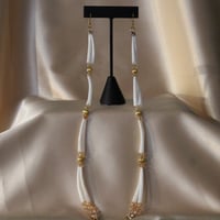 Image 1 of 4 tier Dentalium dangles (topaz)