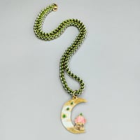 Image 2 of Cottage Moon + Spiral Chainmaille Necklace