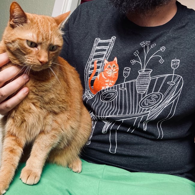 Orange Cat Date Night t-shirt