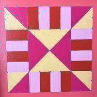 Image 2 of Painted Patchwork Tray (Pink Bobble)