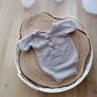 Image 1 of Newborn boys bodysuit Patrick - grey | photo props