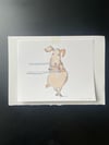 Originalzeichnung Tusche und Aquarell auf Papier "festgehaltenes Schwein"