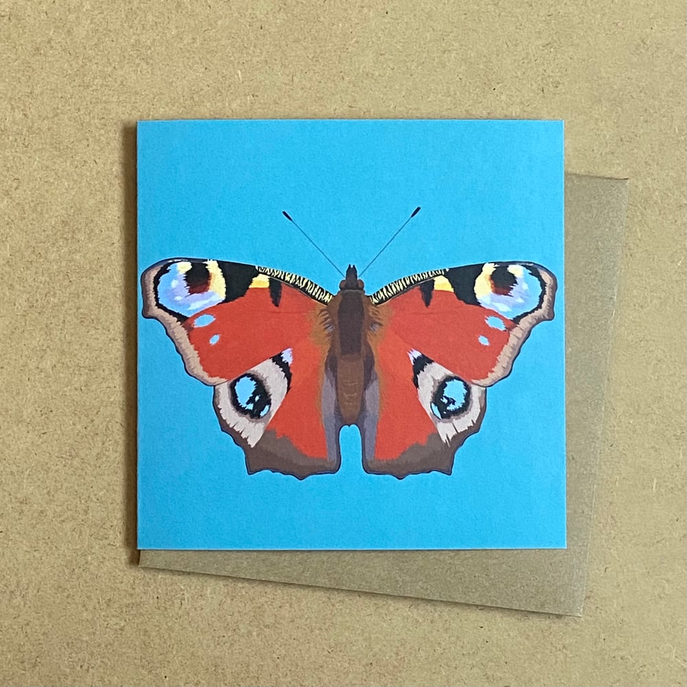 Image of Peacock Butterfly Greetings Card