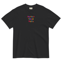 Image 2 of PROTECT TRANS YOUTH  - Multicoloured Embroidery Tee